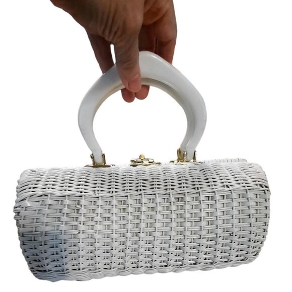 Vintage Simon by Ernest Blum Woven Purse Hong Kong with Pair Vintage White Glove - Picture 4 of 16
